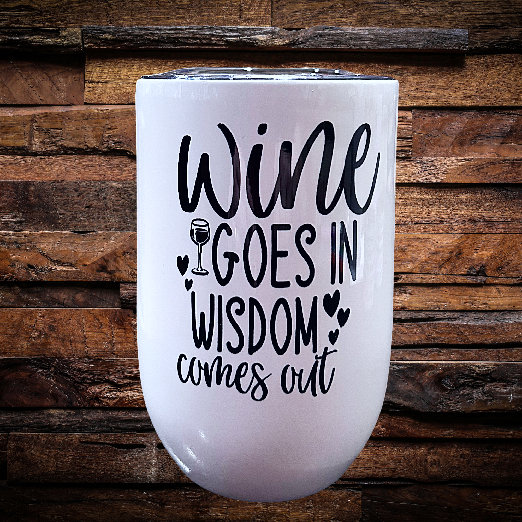 Stemless Wine Glass Tumbler 12oz Stainless Steel Insulated with Lid, Straw, Brush